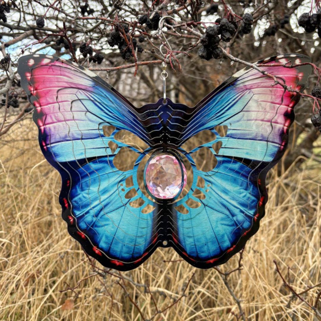 Wind Spinner – Spinfinity – Crystal Butterfly – 12″